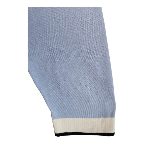 TALBOTS Women M Charming Cardigan Sweater Button Up Blue White 3/4 Sleeve 38" - Picture 4 of 7